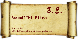 Baumöhl Elina névjegykártya